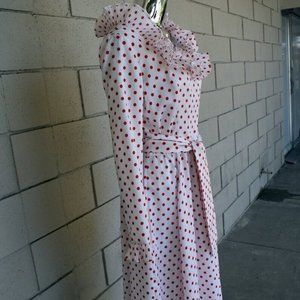 Victor Costa red polka dot midi dress Vintage